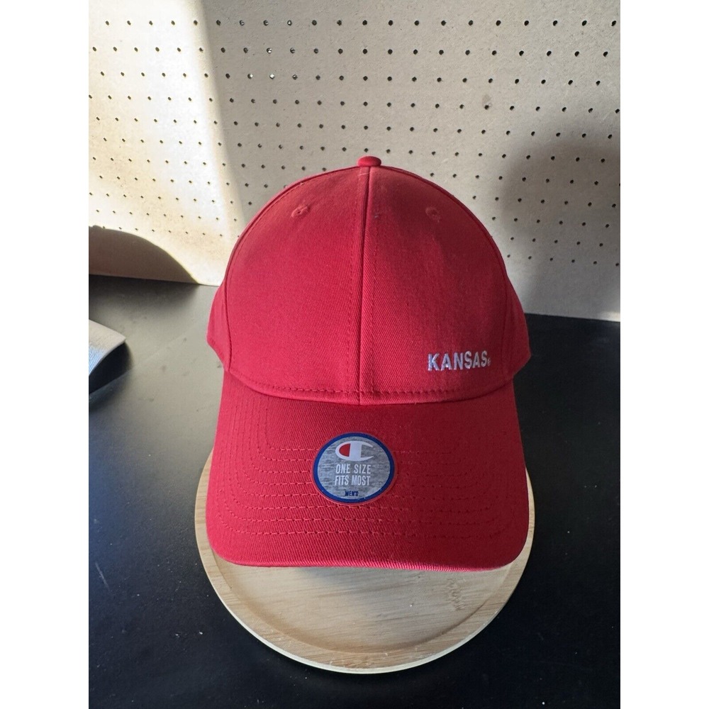 Kansas Jayhawks KU Hat Strap back Mens Champion Red cool Adjustable NCAA Bball